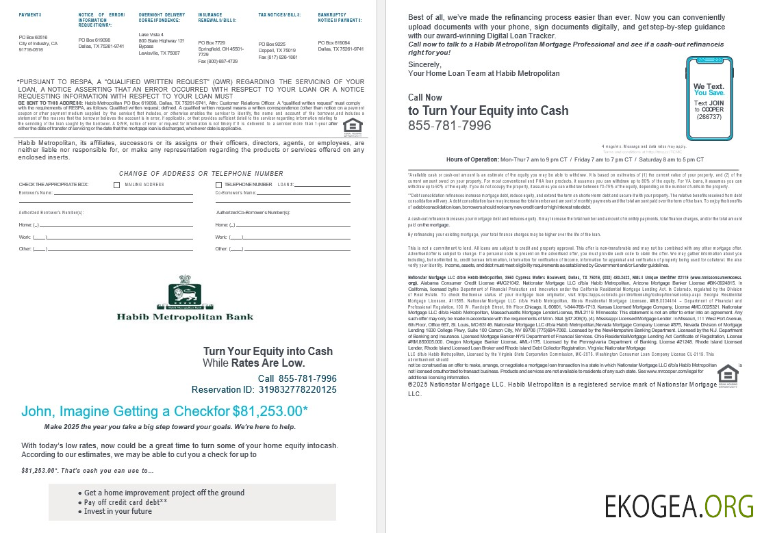 Relevé de prêt hypothécaire Pakistan Habib Metropolitan aux formats Word et PDF, 4 pages 3, 4